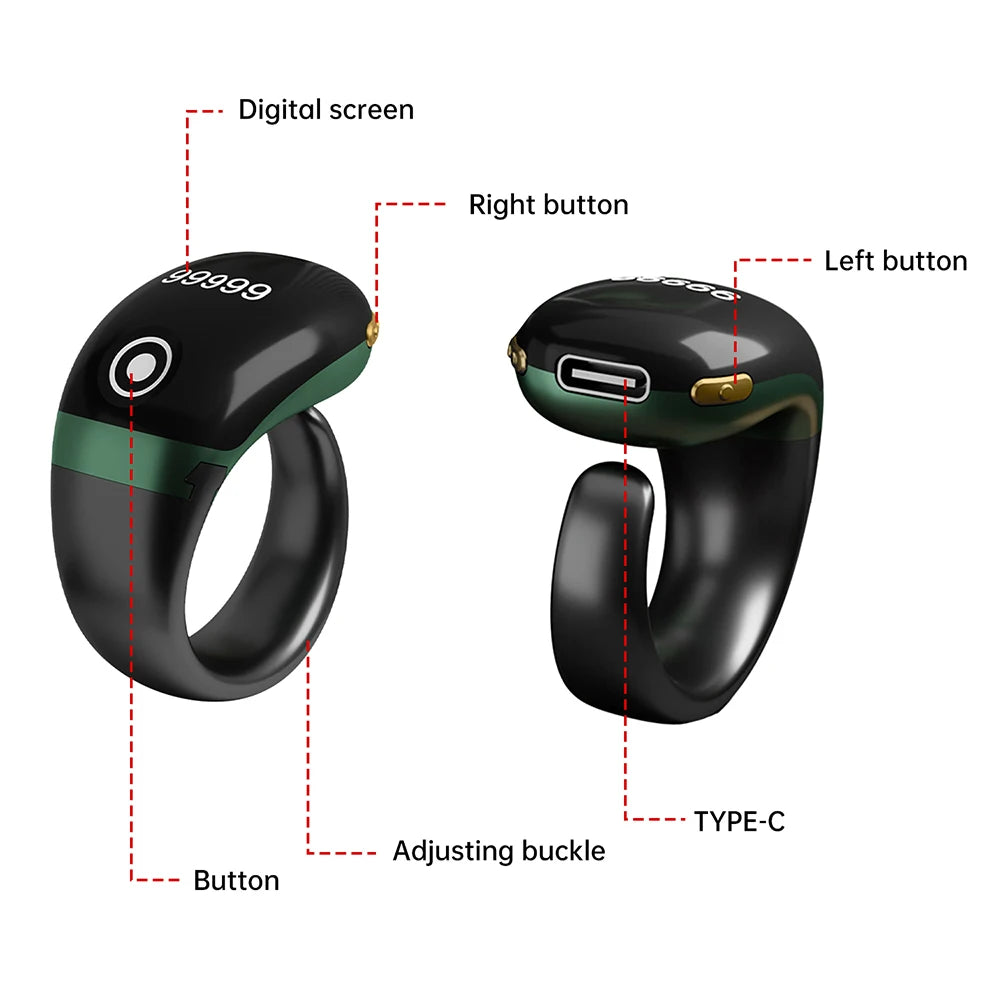 S7pro  0~99999 Ring Counter OLED Display Type C Bluetooth APP Control Monitor Electronic Finger Counter Three-speed