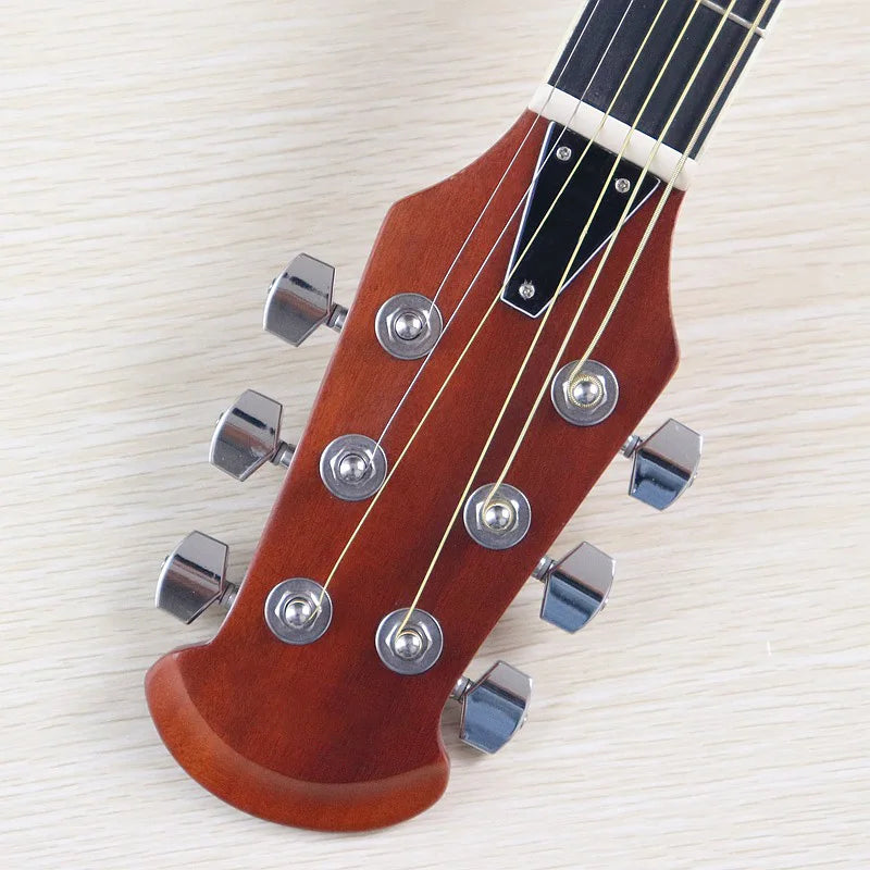 Electric Acoustic Guitar 6 Strings Round Back Ovation Model Brown 41 Inch Acoustic Guitar Cutaway Design Electric Folk Guitar