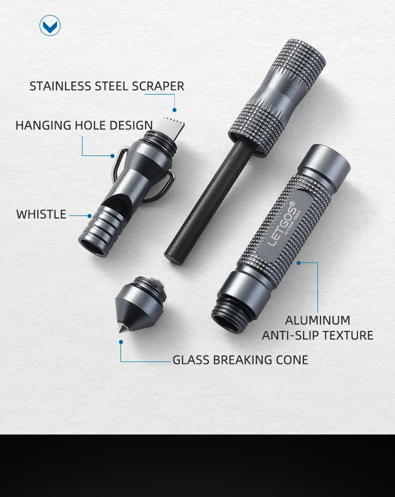 LETGOS Multi High Frequency Survival Whistle  outdoor Lifesaving emergency gear camping hiking rescue tactical glass breaker
