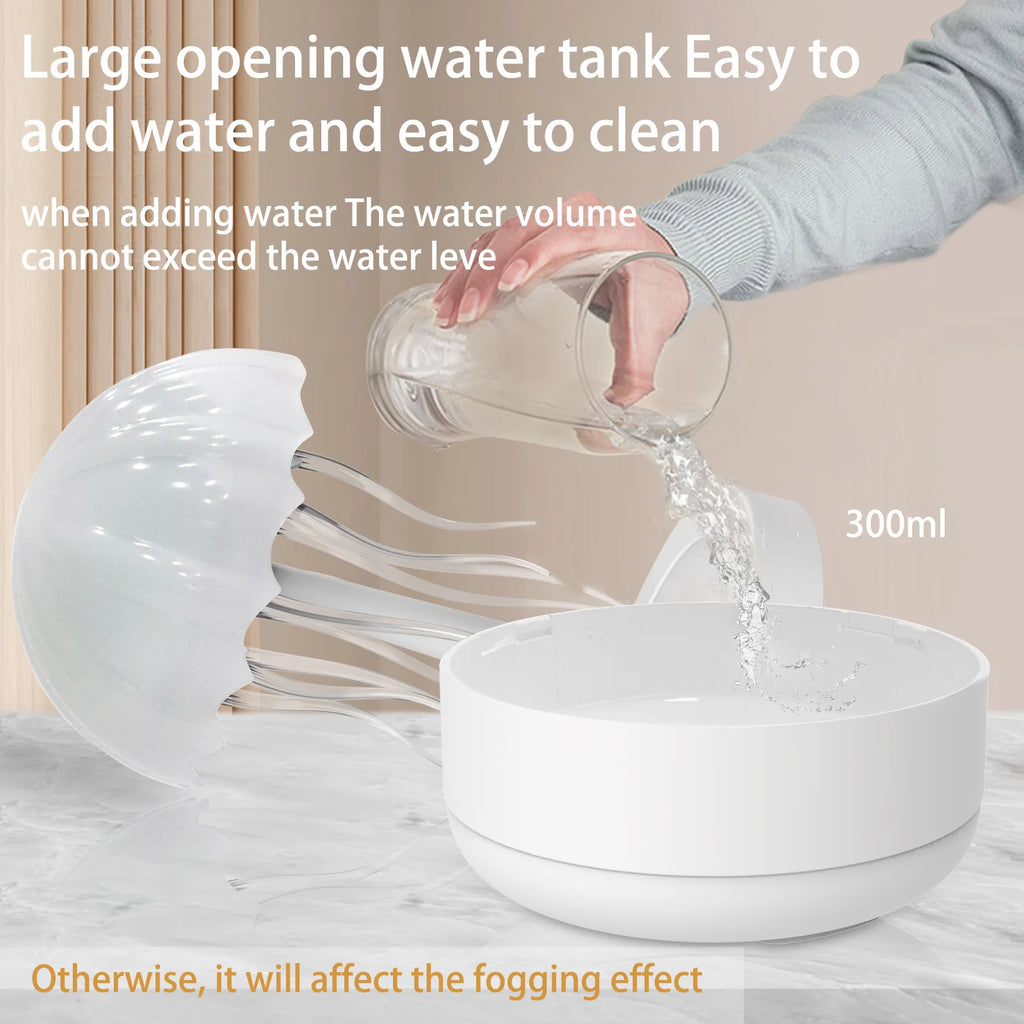 Jellyfish Cartoon Nihgt Light RGB Voice Control Jellyfish Bedside Lamp Type-C LED Night Lamp Upgraded Bluetooth Humidifier Model