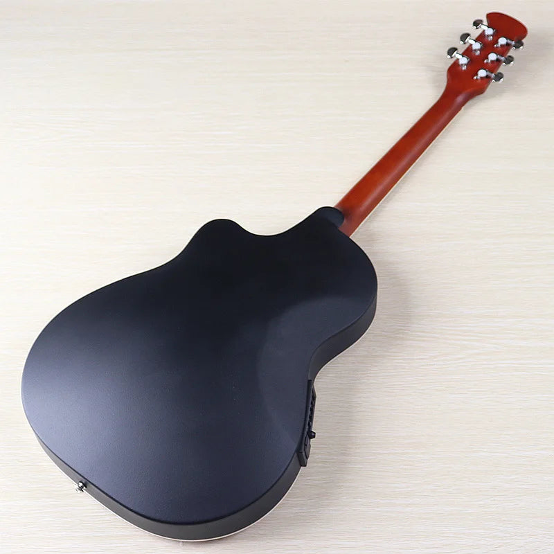 Electric Acoustic Guitar 6 Strings Round Back Ovation Model Brown 41 Inch Acoustic Guitar Cutaway Design Electric Folk Guitar
