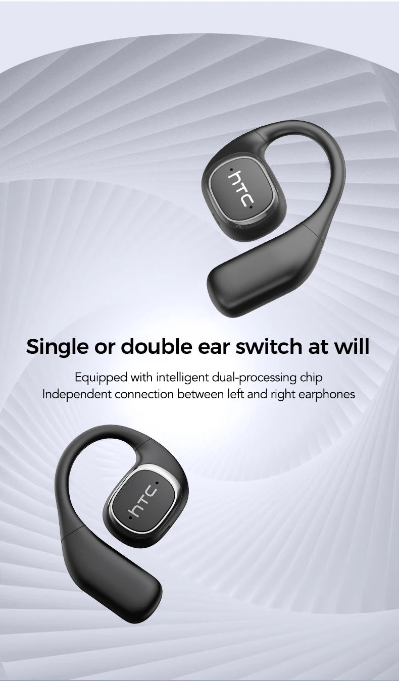 Translator HTC NE11 Bluetooth 6.0 OWS Wireless Headphones Translation Earphones Full-Color Touch Screen Ultra Long Battery Life