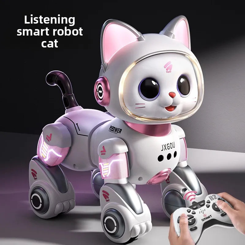 Smart Robotic Cat Toy - Interactive Walking & Meowing Robot for 1-3 Year Old Boys/Girls w/Remote Control