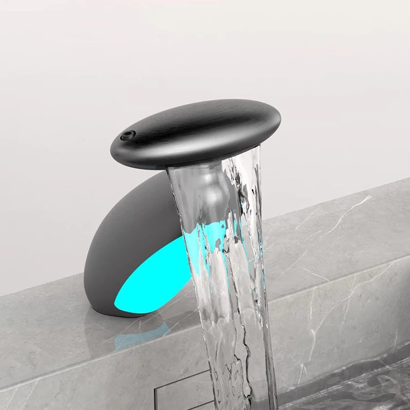 Bathroom Pull Out Faucet Washbasin Sink Hot Cold Pull Out Mixer Tap Deck Mount Basin Ambient Light Modern Atmosphere Faucets Tap