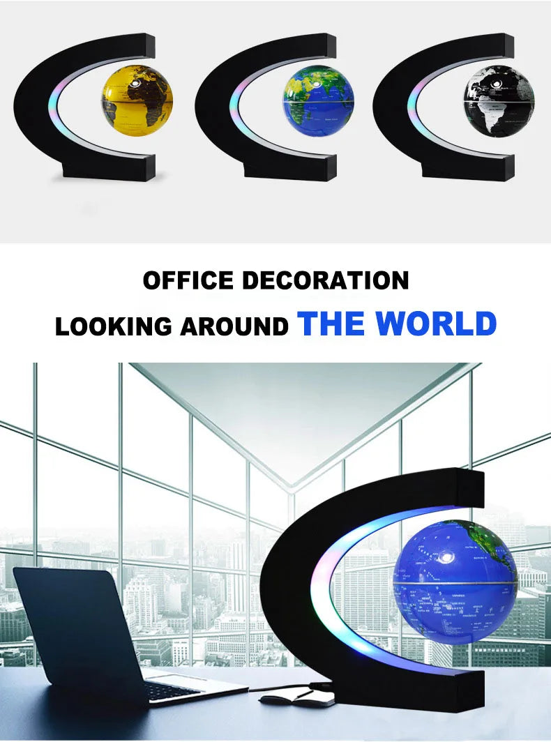 Magnetic Levitation Earth Light Novelty Ball Light Home Decoration Floating Electronic Antigravity Lamp LED Birthday Gifts