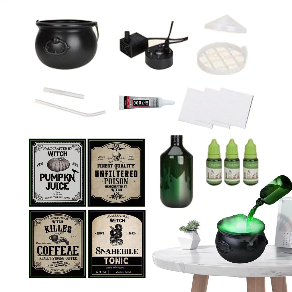 Halloween Cauldron Halloween Haunted House Decor Spooky Cauldron with Fume Effect for Homeowners Event Planners School