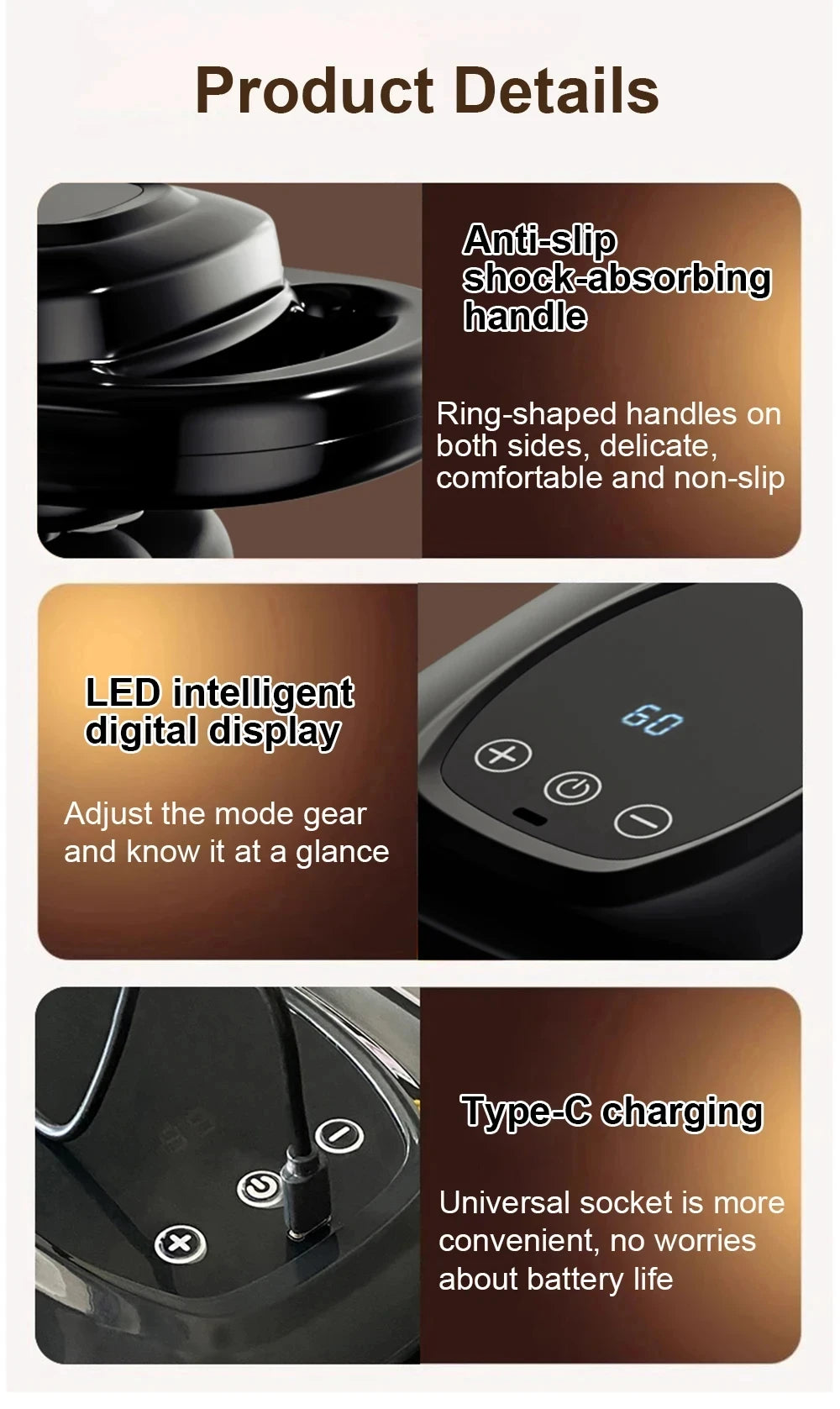 6 Head Massage Gun for Muscle Relief Deep Tissue Percussion for Neck Cervical Spine  Full Body