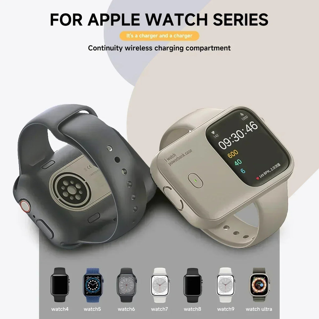 Portable Wireless Charger 1200mAh Spare Battery Powerbank Device For Apple Watch8 7 6 5 4 SE Ultra for iWatch Fast Charging case