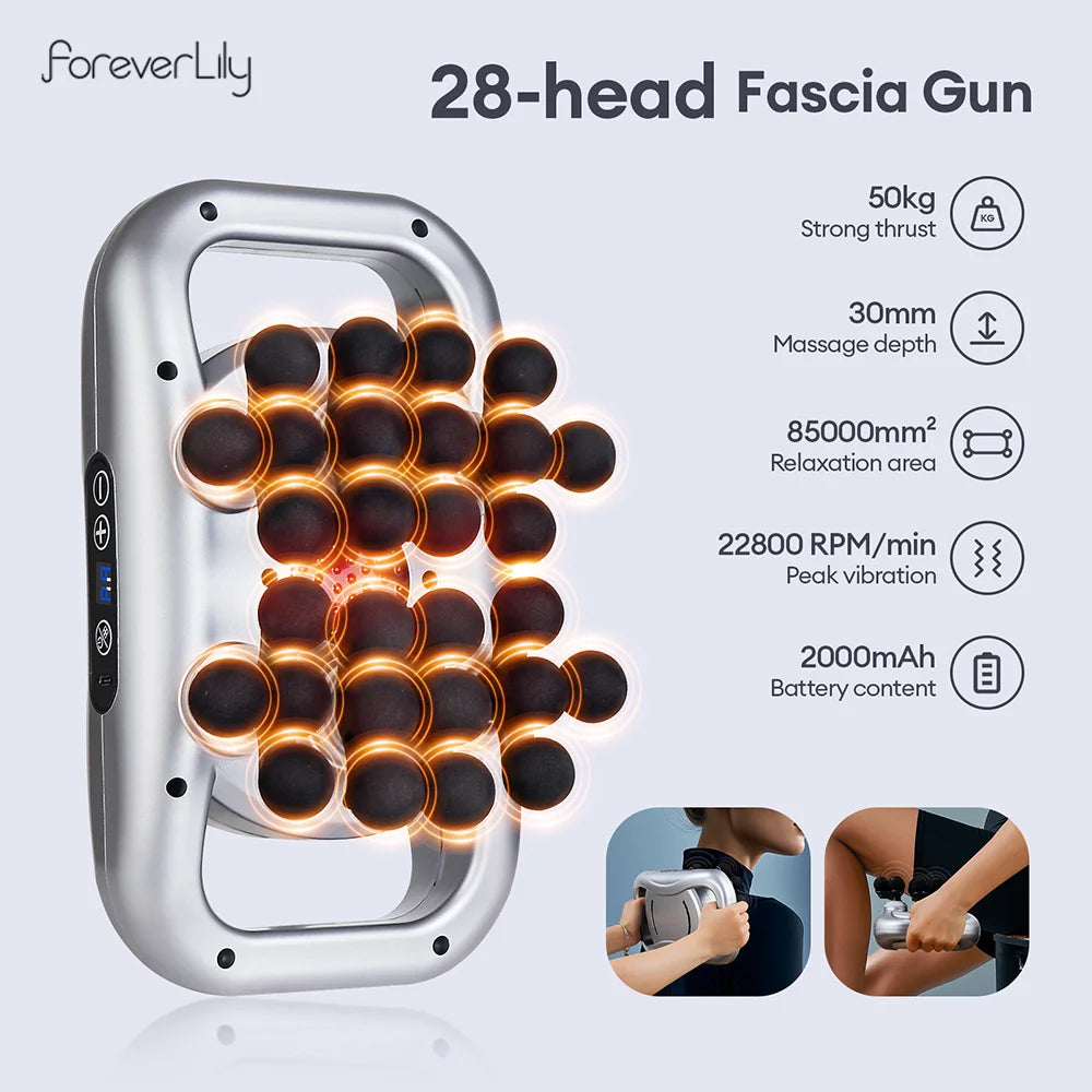 22-Head Fascia Gun High-Frequency Vibration Body Massage Gun Back and Waist Massager Neck Shoulder Massager Muscle masajeador