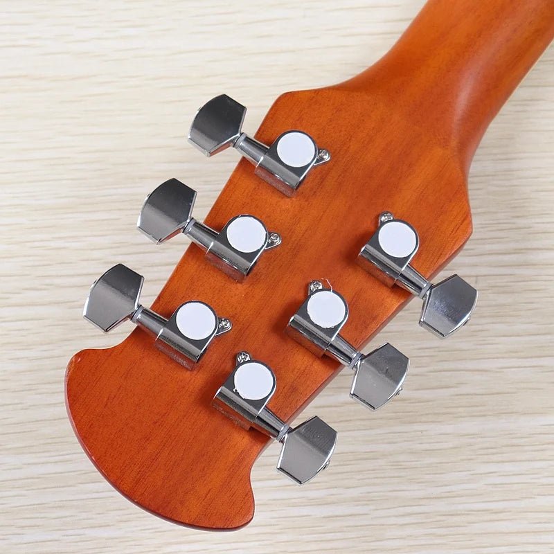 Electric Acoustic Guitar 6 Strings Round Back Ovation Model Brown 41 Inch Acoustic Guitar Cutaway Design Electric Folk Guitar