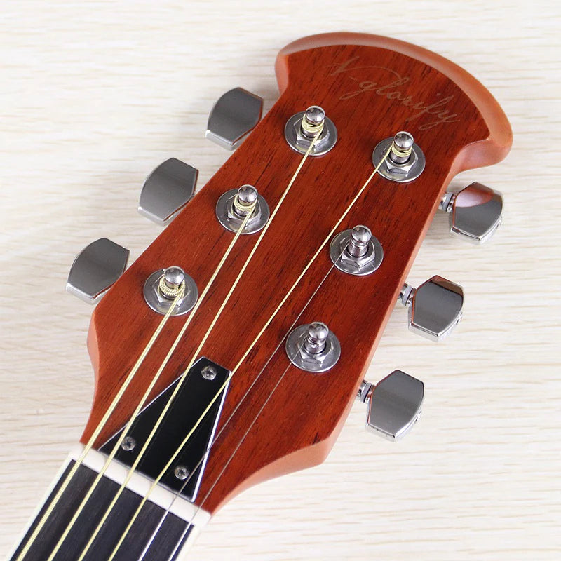 Electric Acoustic Guitar 6 Strings Round Back Ovation Model Brown 41 Inch Acoustic Guitar Cutaway Design Electric Folk Guitar