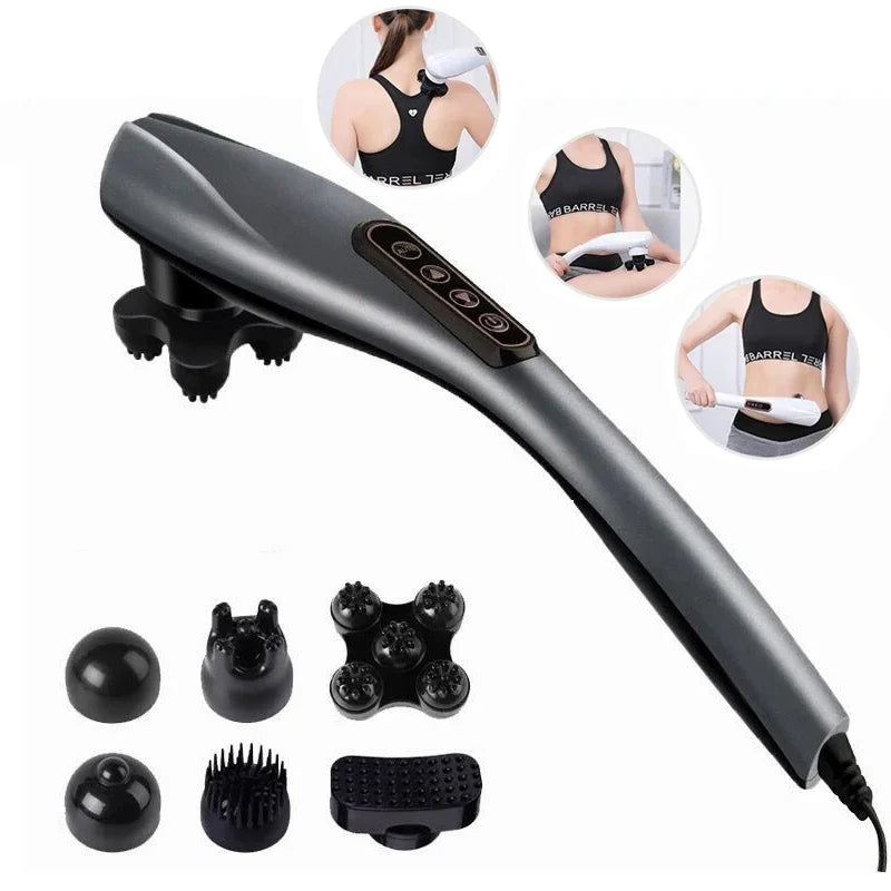 2025 NEW Electric Handheld Dolphin Massage Stick Shoulder Neck Tapping Cervical Spine Waist Legs Whole Body Meridian Relaxation
