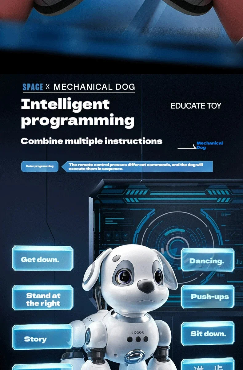 Latest Electric Intelligent Robot Dog Toy Remote Control Car For Children Gesture Dual SensationRacing Boy Gift robots kids toys