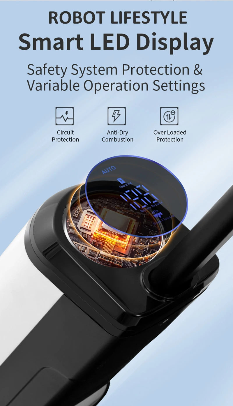 Cordless Handheld Vacuum Cleaner Wet Dry Cleaning Robot RL9Max 14000pa Super Strong Suction Self Heating Brush 4000mAh Battery