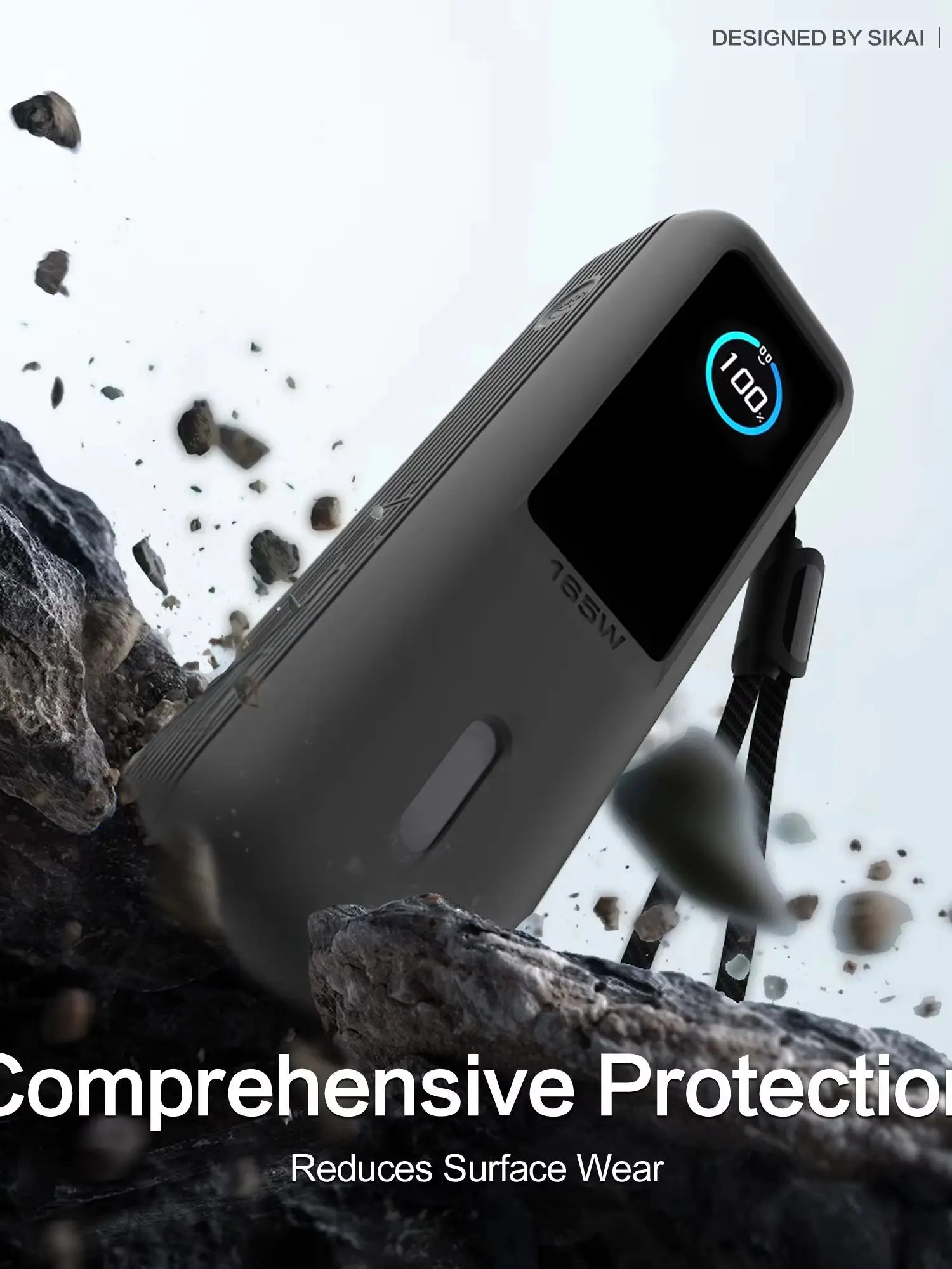 Sikai Eco-Friendly Silicone Portable Charger Case for Anker zolo 2in1 165W PowerBank Shockproof Cover Compatible with Anker zolo