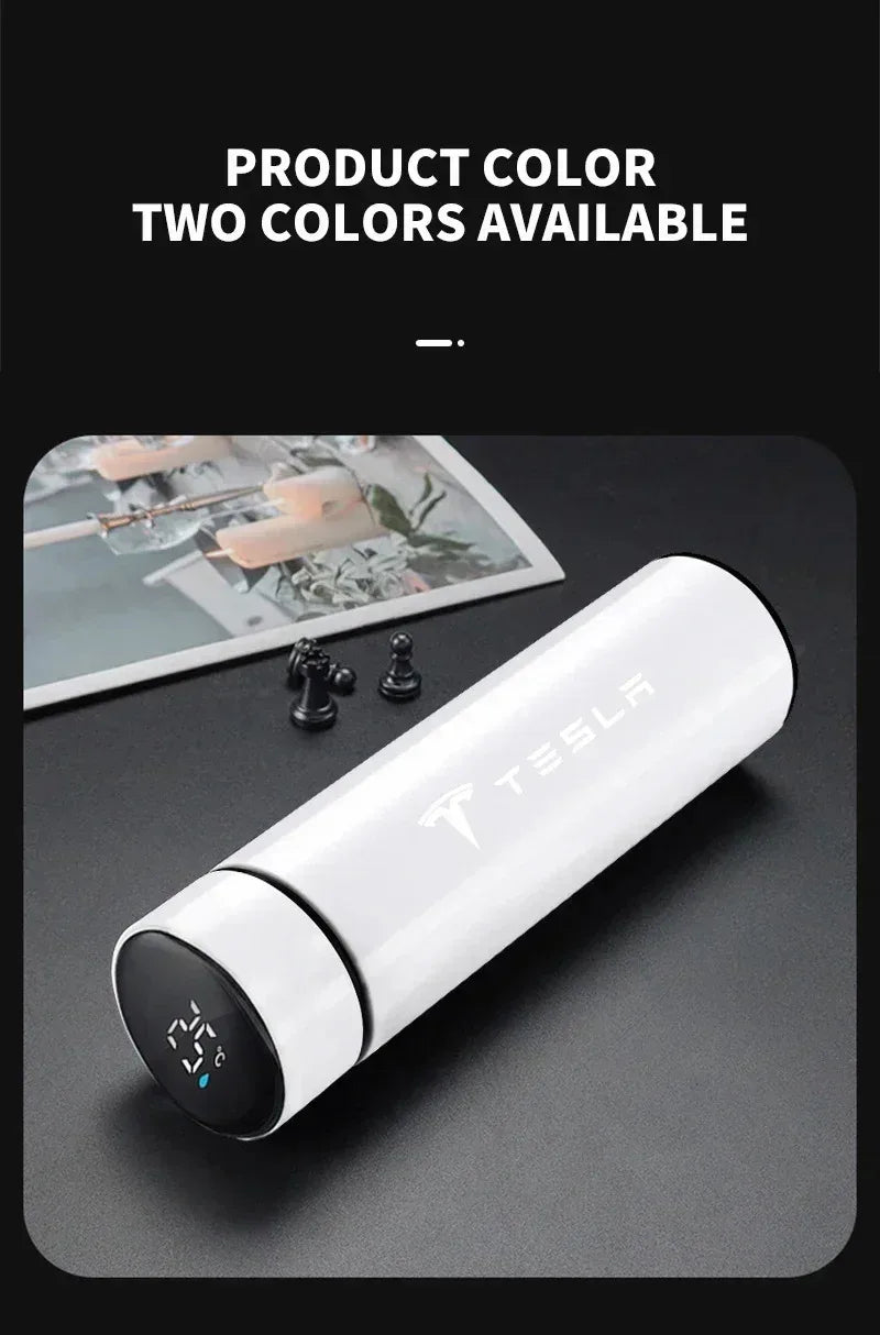 500mI Auto Digital Intelligent Thermos Cup For Tesla Model 3 X S Y P100D SpaceX Car Digital Smart Thermos Cup Auto Accessories
