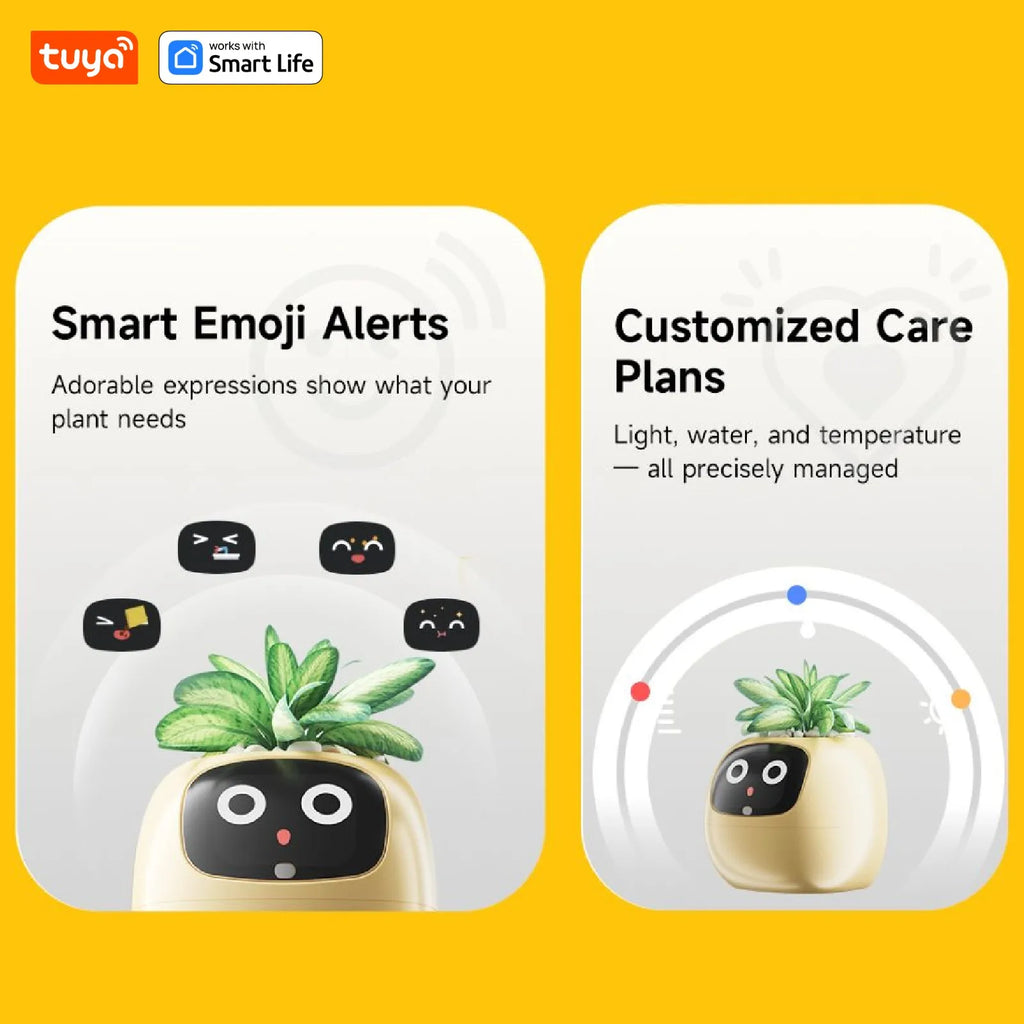 IVY Smart pet Planter Robot Guidance on Plant Care with Emojis, Adorable Plant Companion with Rich Gesture Interaction, AI