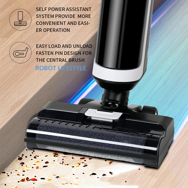 Wet Dry Vacuum Cleaner Cordless handhed Cleaning Robot Wireless RL8Pro Voice Assistant Low Noise 14000Pa Suction Battery 4000mAh