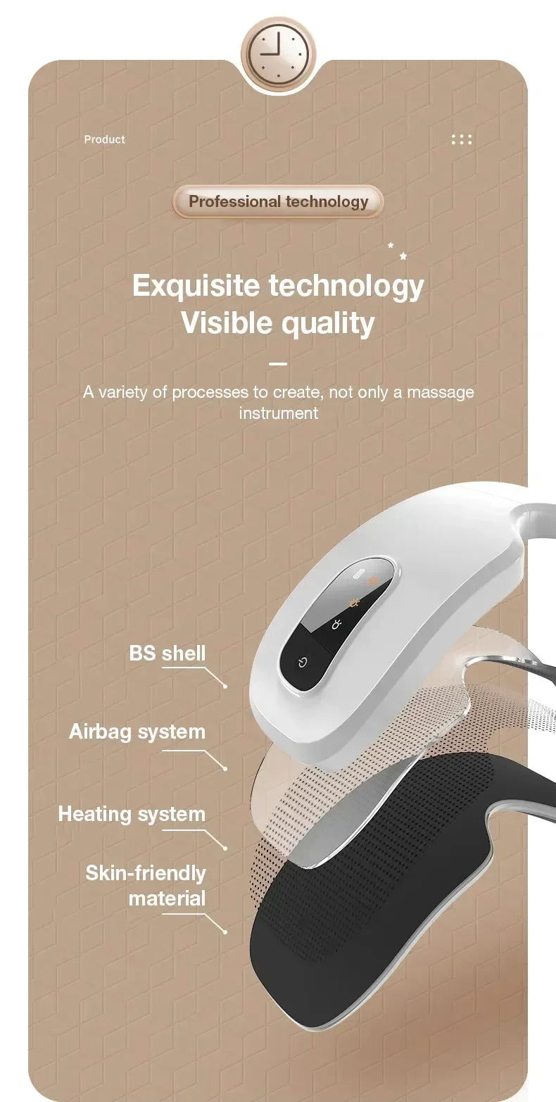 4D Eye Massager Smart Airbag Vibration Eye Care Instrument Hot Compress Bluetooth Eye Massage Glasses Fatigue anti-wrinkle Care