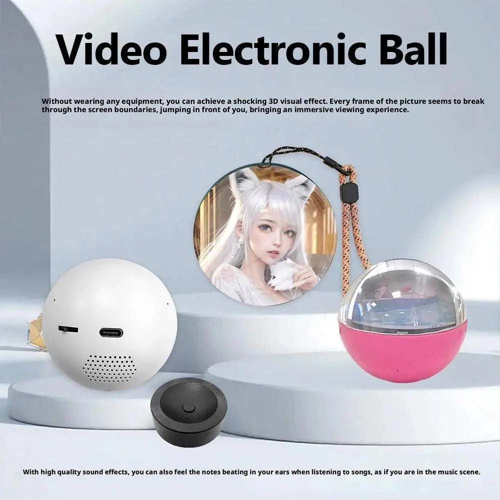 3D Crystal Ball Video Player Audio Video Display Electronic Ball Memory Ball Birthday Gift Souvenir For Family And Friends