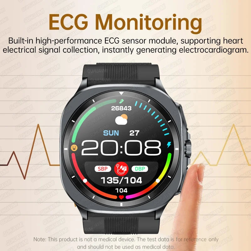 2025 For XIAOMI IOS New Air Pump Airbag Accurate Measure ECG NFC Smart Watch Blood Pressure Men Women