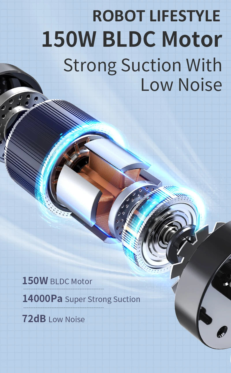 Cordless Handheld Vacuum Cleaner Wet Dry Cleaning Robot RL9Max 14000pa Super Strong Suction Self Heating Brush 4000mAh Battery