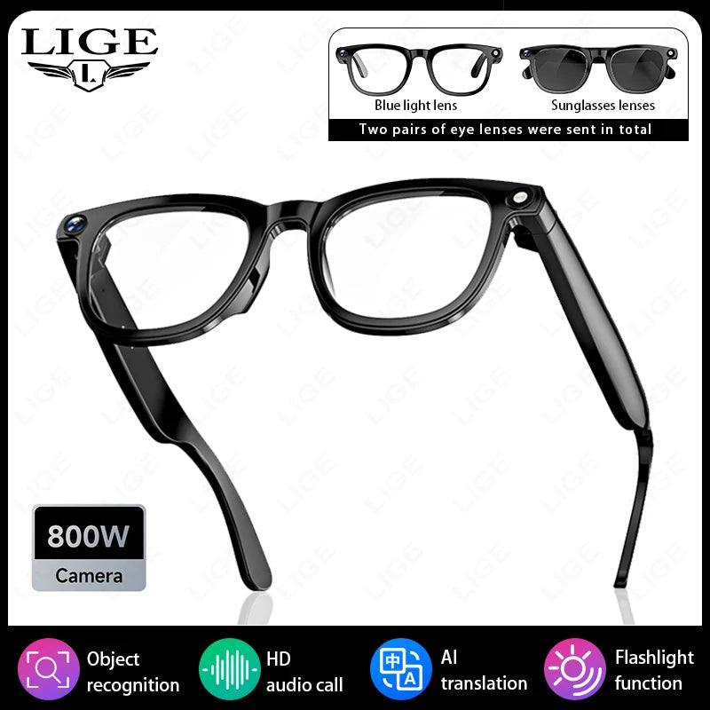 AI Smart Translate Glasses Photography Video Wifi Transmission Bluetooth Call Music Play Smart Glasses for Studying Travaling