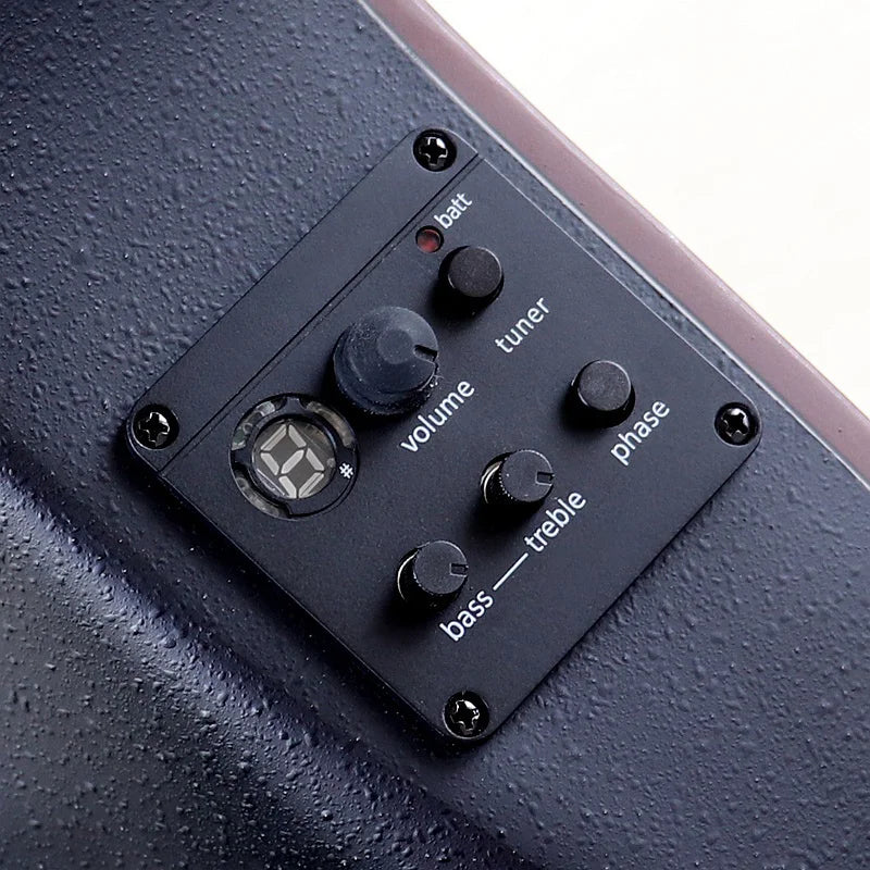 Electric Acoustic Guitar 6 Strings Round Back Ovation Model Brown 41 Inch Acoustic Guitar Cutaway Design Electric Folk Guitar