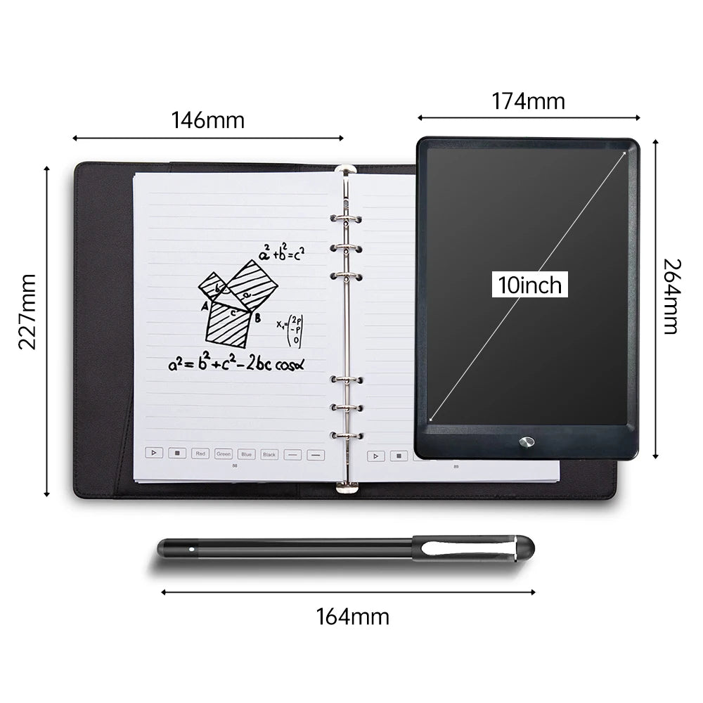 Bisofice Notebook Digital Pen Smart Pen Writing Set Includes Smartpen Smart A5 PU Leather Notebook Reusable Writing Tablet B5