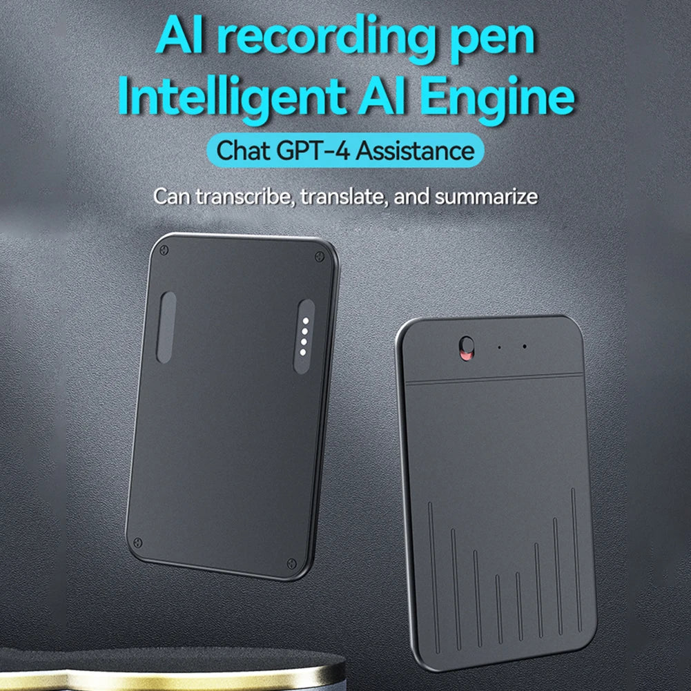 AI Voice Recorder Support 80+ Languages AI Notetaking Device Voice To Text Recorder Audio Dictaphone for Lectures Meetings Calls