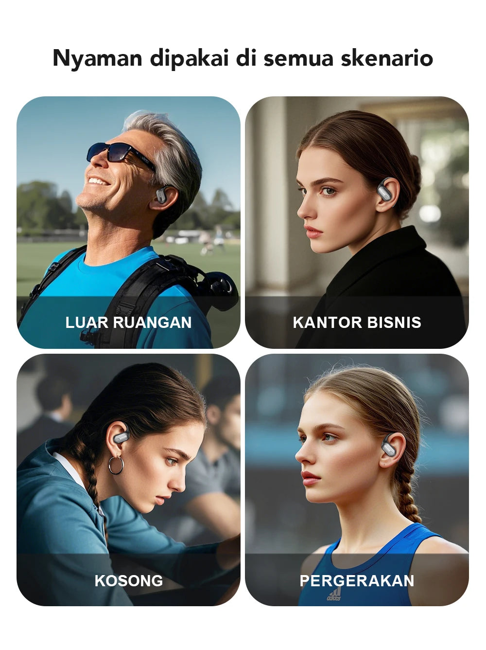 ERAZER XF38  Bluetooth Earphones AI Translator Earbuds OWS LCD Touch Screen Sport Wireless Headphones HD Stereo Sound Longlife