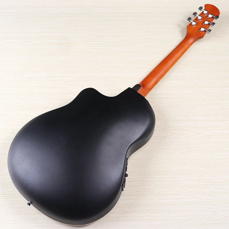 Electric Acoustic Guitar 6 Strings Round Back Ovation Model Brown 41 Inch Acoustic Guitar Cutaway Design Electric Folk Guitar