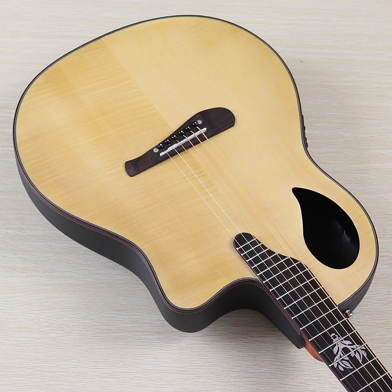 Electric Acoustic Guitar 6 Strings Round Back Ovation Model Brown 41 Inch Acoustic Guitar Cutaway Design Electric Folk Guitar