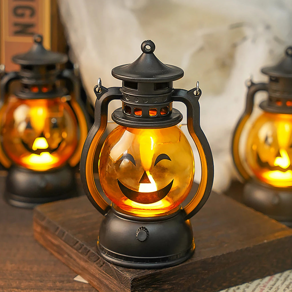 Halloween Oil Lamp，LED Electronic Wax Candle Light，Handheld Lantern，Party Atmosphere Props，Luminous Ornaments