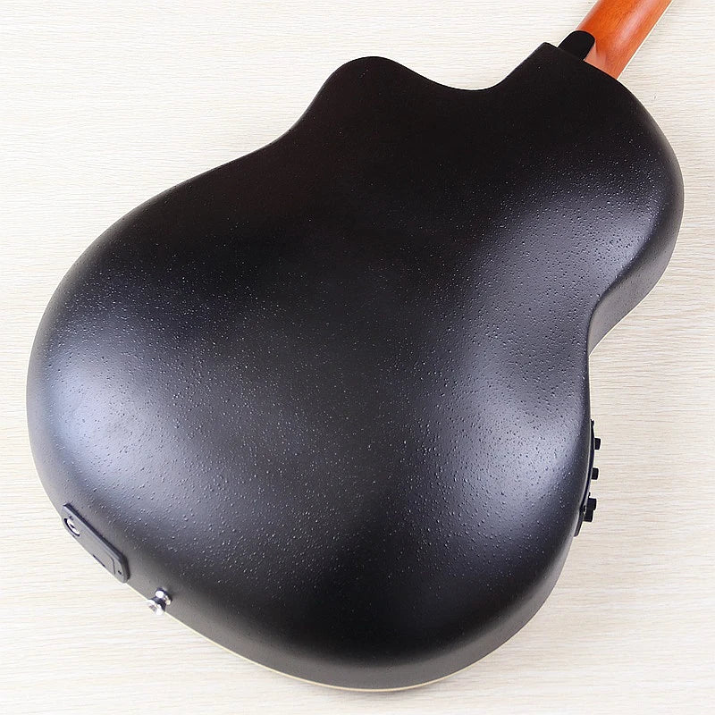 Electric Acoustic Guitar 6 Strings Round Back Ovation Model Brown 41 Inch Acoustic Guitar Cutaway Design Electric Folk Guitar