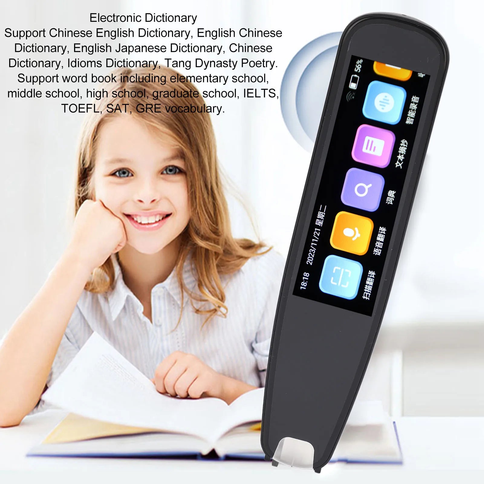 Scanning Translator Smart WiFi Touchscreen 131 Online Voice Translation Offline Translation Dictionary Recording Scan Reader Pen