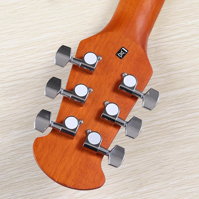 Electric Acoustic Guitar 6 Strings Round Back Ovation Model Brown 41 Inch Acoustic Guitar Cutaway Design Electric Folk Guitar