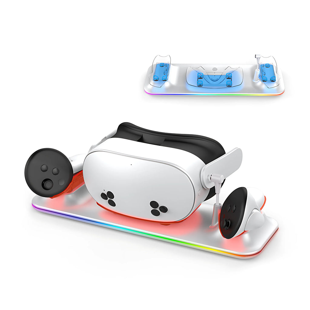 OQ3-025 Wireless Magnetic 18W Fast Charging Dock for Meta Quest 3S – with RGB Lighting & Temperature Protection