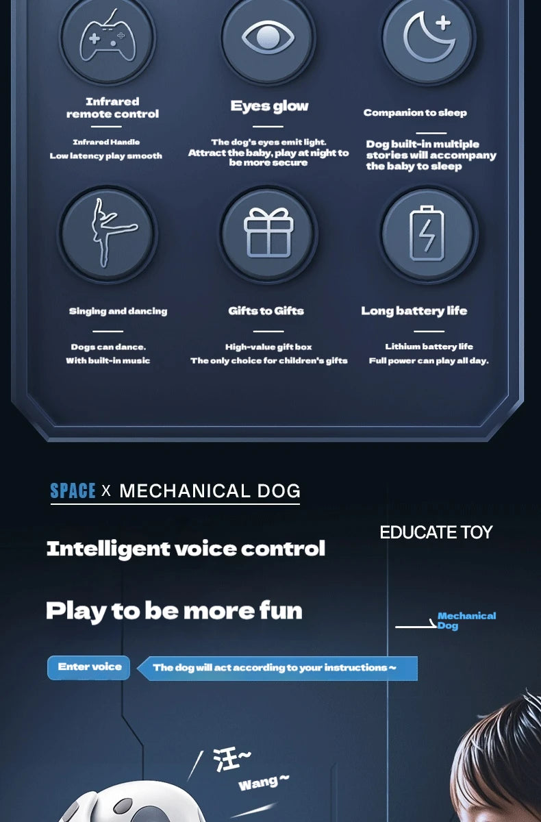 Latest Electric Intelligent Robot Dog Toy Remote Control Car For Children Gesture Dual SensationRacing Boy Gift robots kids toys