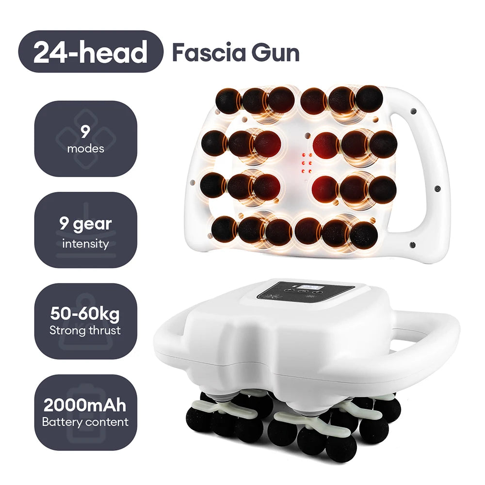 Six-head Fascia Gun High Frequency Vibration Waist Shoulder Back Leg Deep Tissue Body Massage Machine
