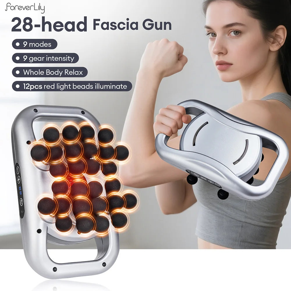 22-Head Fascia Gun High-Frequency Vibration Body Massage Gun Back and Waist Massager Neck Shoulder Massager Muscle masajeador