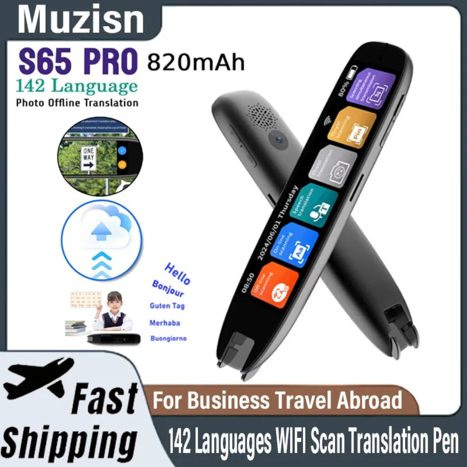 142 Languages WIFI Scan Translation Pen Scanning Smart Voice Translator S65 Pro Translation Pen For Business Travel Abroad