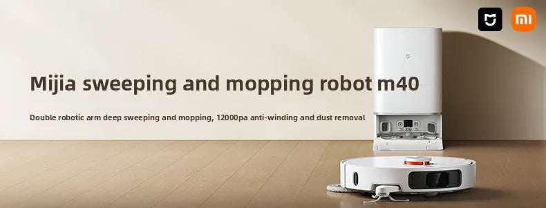 Xiaomi Mi Home Robotic Vacuum Cleaner M40,M40S with Mechanical Arm Sweeping and Mopping Intelligent Appliance