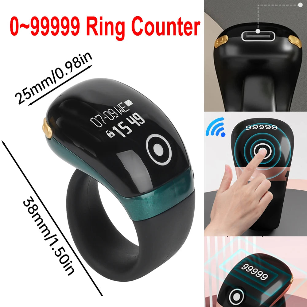 S7pro  0~99999 Ring Counter OLED Display Type C Bluetooth APP Control Monitor Electronic Finger Counter Three-speed