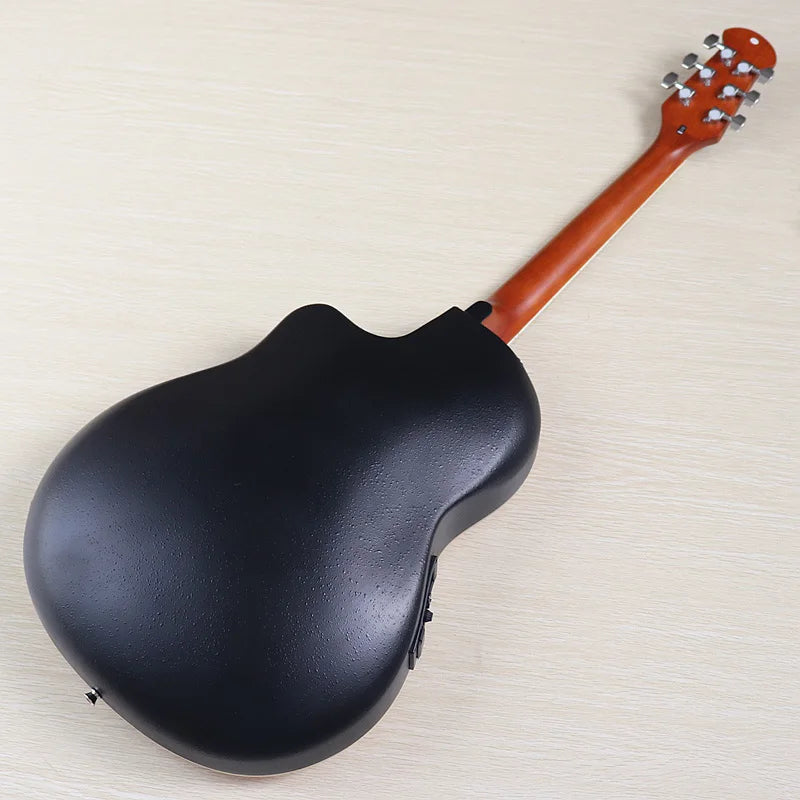 Electric Acoustic Guitar 6 Strings Round Back Ovation Model Brown 41 Inch Acoustic Guitar Cutaway Design Electric Folk Guitar