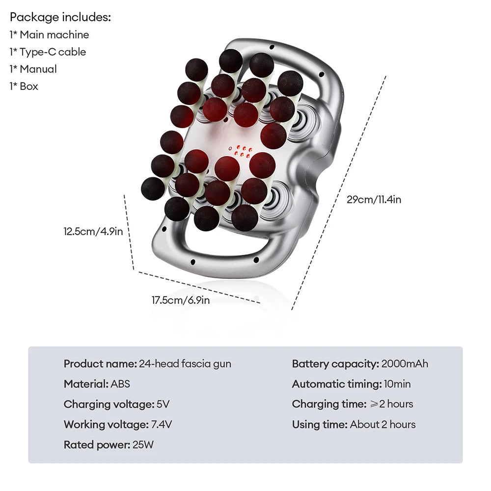 Six-head Fascia Gun High Frequency Vibration Waist Shoulder Back Leg Deep Tissue Body Massage Machine