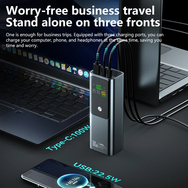 Xiaomi 100000mAh Power Bank 100W External Battery Capacity Fast Charging Portable Charger Powerbank For Laptop iPhone Samsung