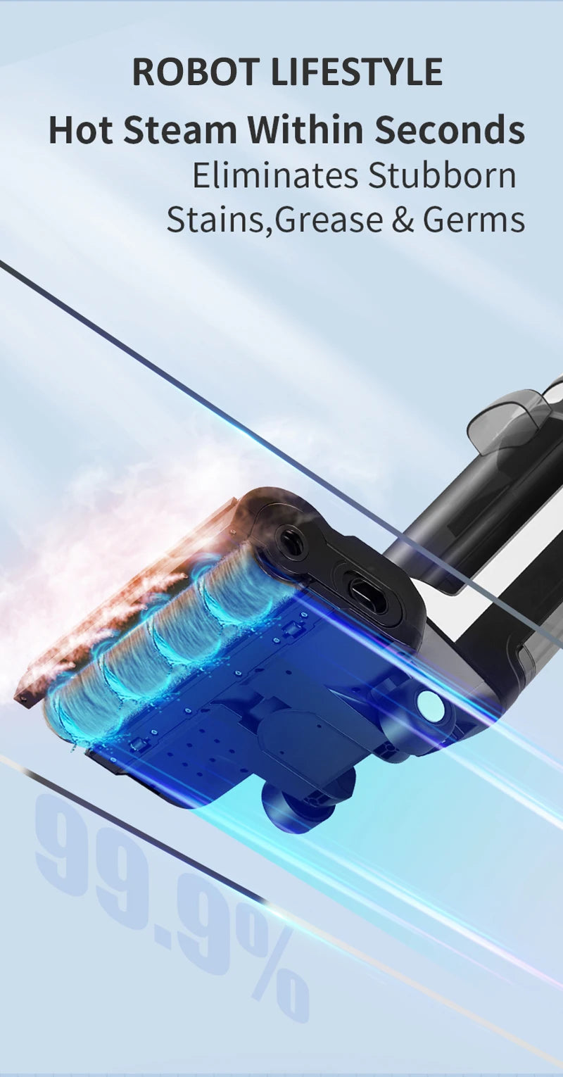 Cordless Handheld Vacuum Cleaner Wet Dry Cleaning Robot RL9Max 14000pa Super Strong Suction Self Heating Brush 4000mAh Battery