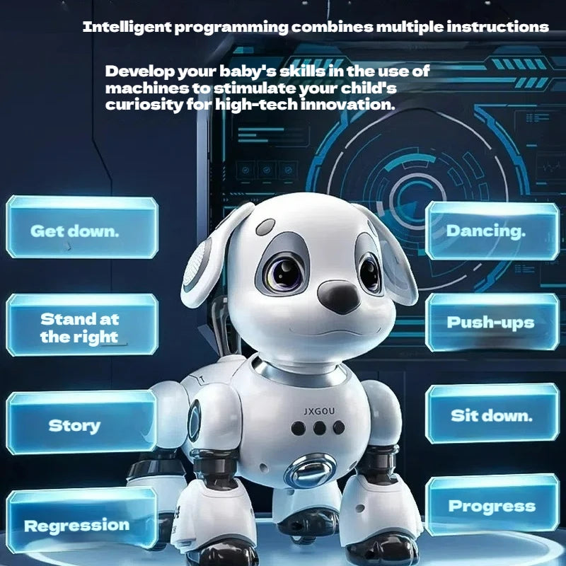 Latest Electric Intelligent Robot Dog Toy Remote Control Car For Children Gesture Dual SensationRacing Boy Gift robots kids toys