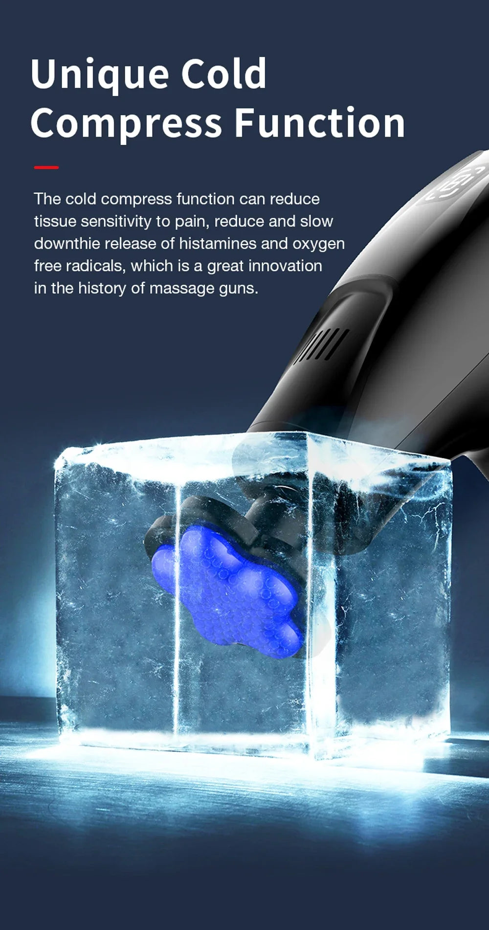 Massage Gun Cold Compress Muscle Massager Electric Percussion Pistol Massagers For Body Neck Back Relaxation Fitness Slimmin